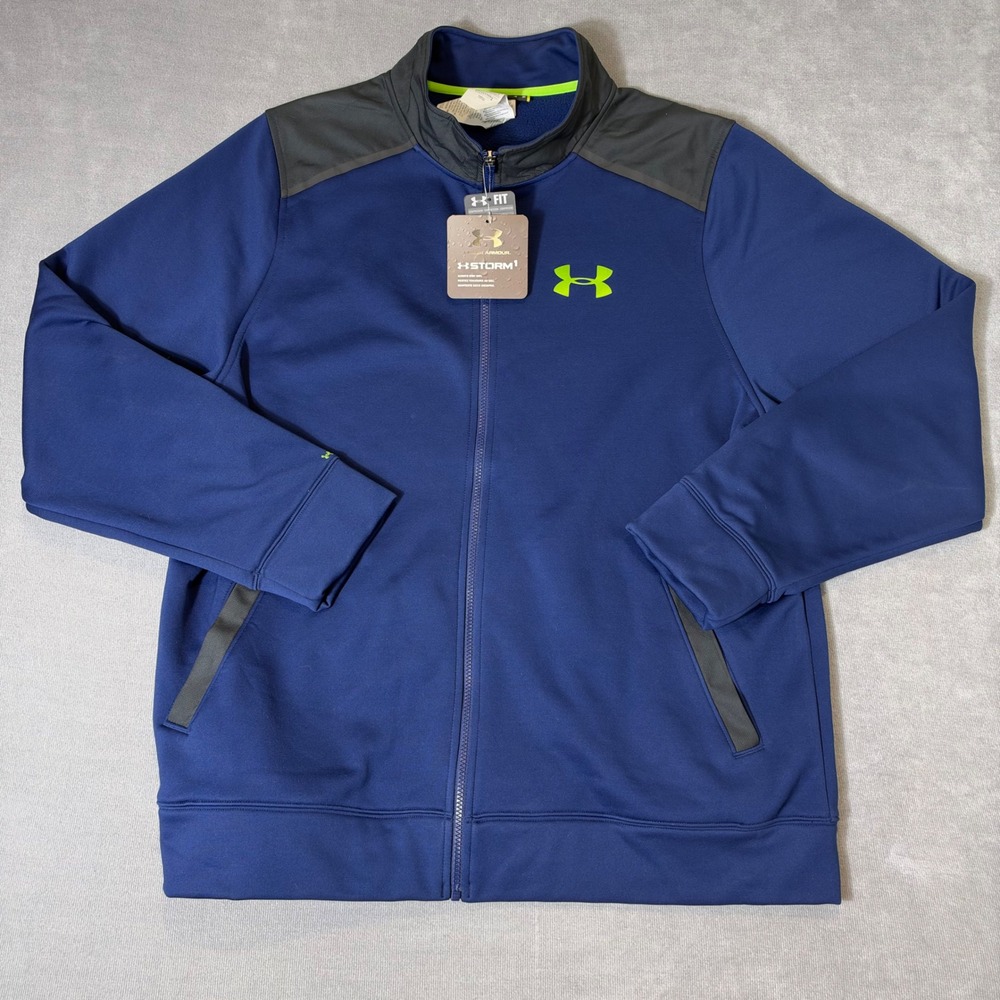 Under Armour Mens XXL Storm 1 ColdGear Jacket Navy Blue Full Zip NWT